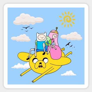 adventure time-jake, finn and princes Sticker